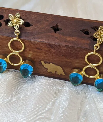 blue stone earring