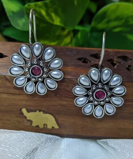 Thanika Pearl Floral Loop Earring