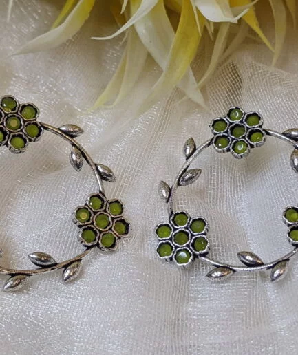 Varsha Pista Green Floral Earring