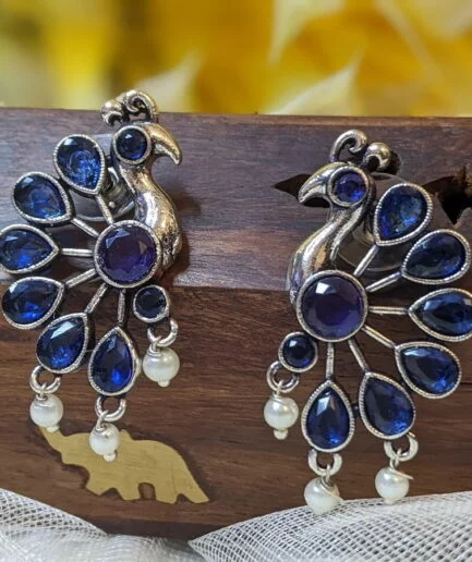 Mayura Blue Stone Earring