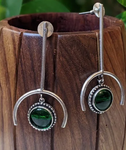 Salma Green Long Earring