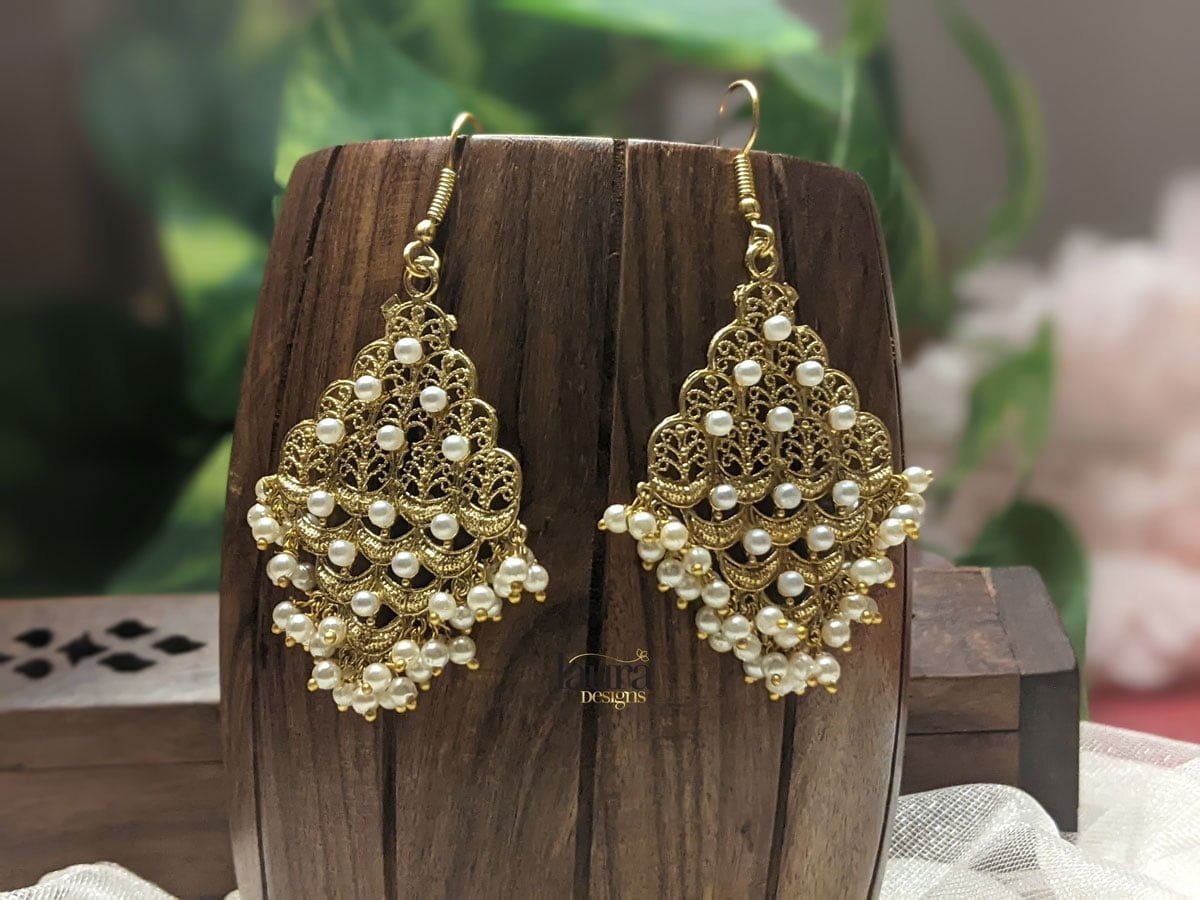Jiya Pearl Loop Earrings - Laura Designs (India)
