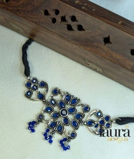 blue stone choker necklace