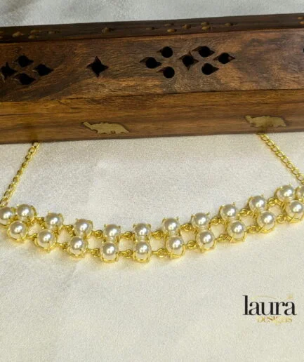 double layered pearl choker