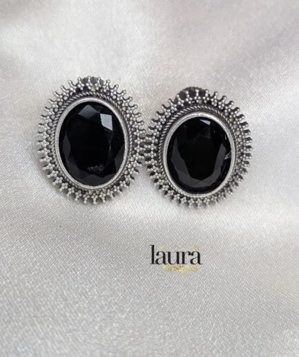 black stud earrings