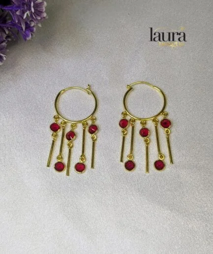 red stone earrings