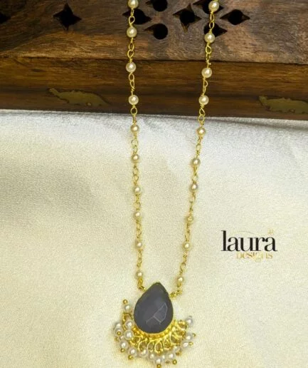 purple pendant pearl necklace