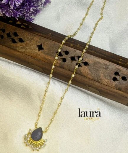 purple pendant pearl necklace