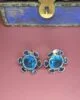 Mythri Aqua Blue stone Stud Earrings