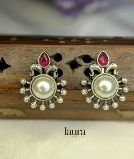 pearl stud earrings