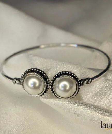 Silver Polish Brass PearlBangle