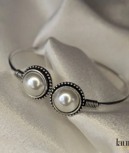 Silver Polish Brass PearlBangle