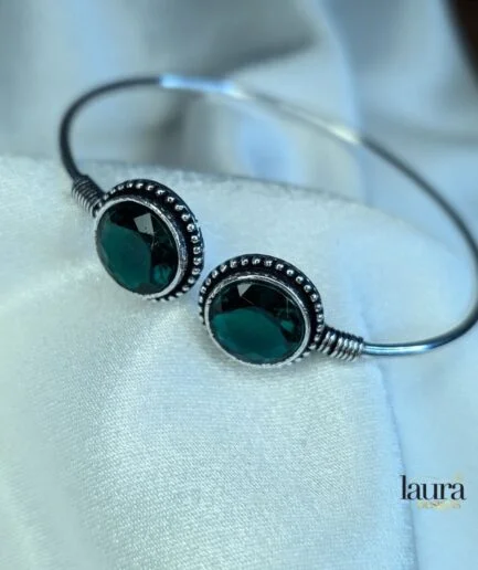 green stone bangle