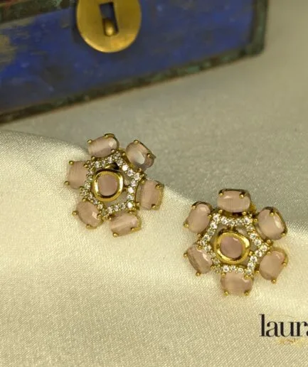 light pink stone earrings (3)