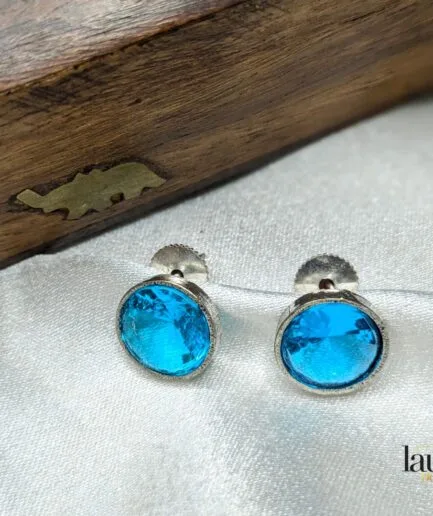 aqua blue stone studs