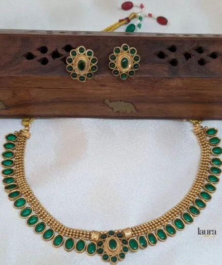Krishna Green Traditional Necklace Set